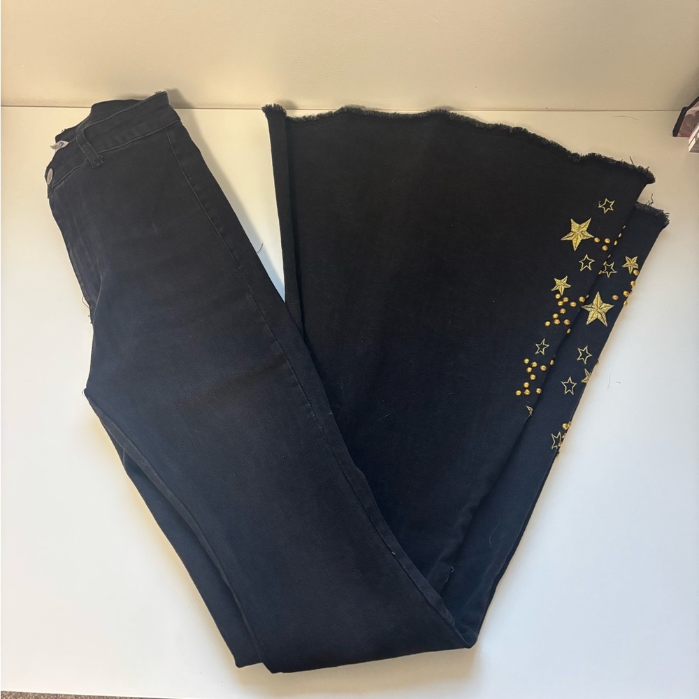 Altar'd State Black Jeans with Gold Star Accents